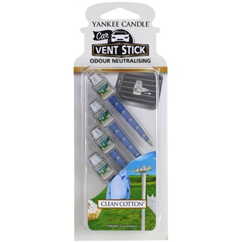 Yankee Candle Clean Cotton odświeżacz do samochodu 4 szt.