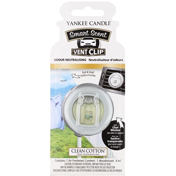 Yankee Candle Clean Cotton odświeżacz do samochodu 4 ml klips