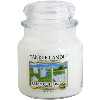 Yankee Candle Clean Cotton vonná svíčka 411 g Classic střední