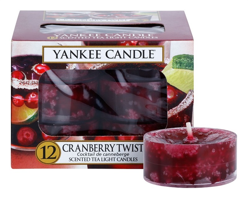 Yankee Candle Cranberry Twist čajová svíčka 12 x 9,8 g