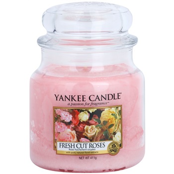 Yankee Candle Fresh Cut Roses vonná svíčka 411 g Classic střední