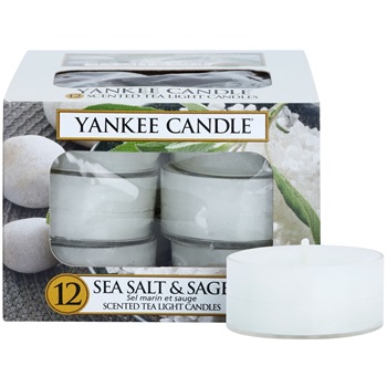 Yankee Candle Sea Salt & Sage čajová svíčka 12 x 9,8 g