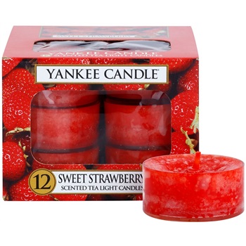 Yankee Candle 12 STRAWBERRY BUTTERCREAM Tea Light Candle SNOWMAN VOTIVE Gift Set 